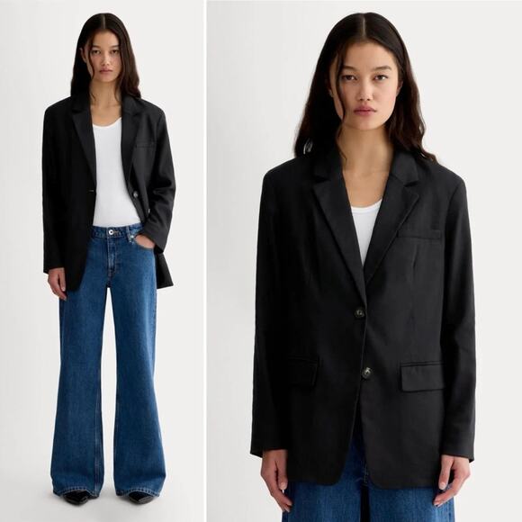 Everlane Jackets & Blazers - Everlane TENCEL Oversized Blazer Black Size 10 NWOT Sustainable Structured